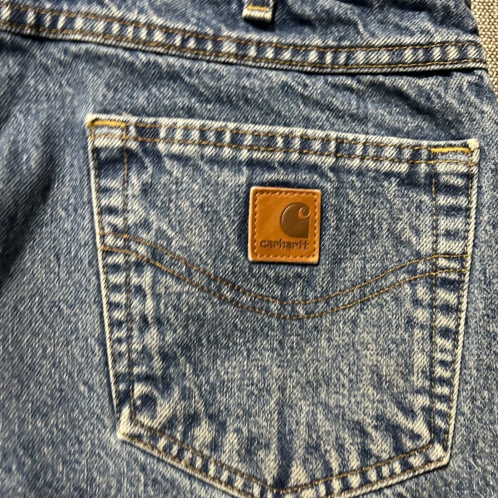 Carhartt B172 DST Jeans Mens 36x32 Blue Flannel Lined Relaxed Fit Workwear Denim - Picture 7 of 7